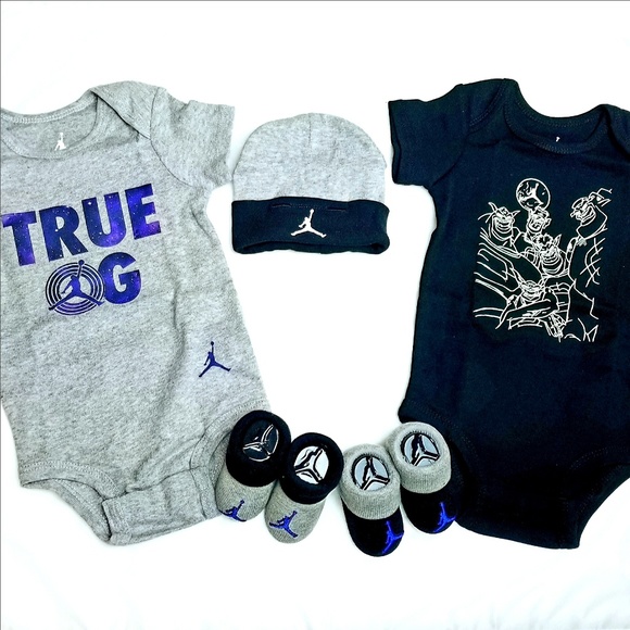 White /& Pink ~ Jumpman ~ 0-6M ~ Air Jordan Baby Girl Infant 5 Piece Set ~ Black